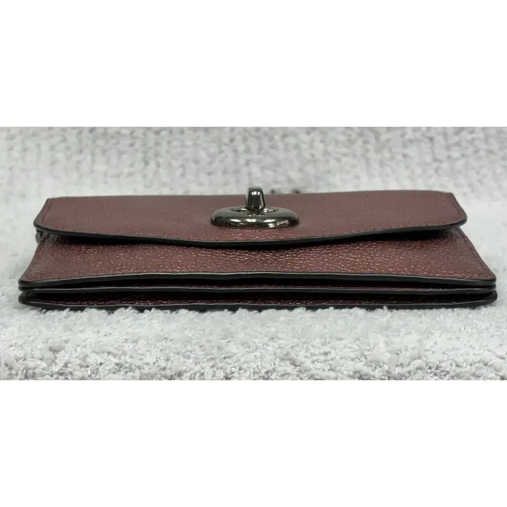 Coach Metallic Burgundy Pebbled Leather Crossbody Purse F1580 #76953